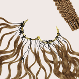 Extensions Feather Weft B-Curly – Mèches fines à nouer 27# B-Curly