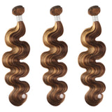 3 Paquets de Tissage Body Wave | Chatain Méché Blond | P4/27# - Miami Hair Shop