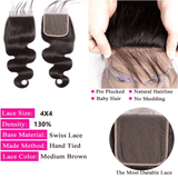 3 Paquets de Tissage + Closure Body Wave