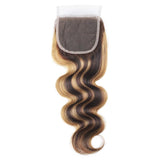 3 Paquets de Tissage + Closure Body Wave | Chatain Méché Blond | P4/27# 13x4 - Miami Hair Shop