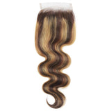 3 Paquets de Tissage + Closure Body Wave | Chatain Méché Blond | P4/27# 13x4 - Miami Hair Shop