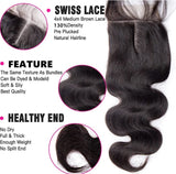 3 Paquets de Tissage Dégradé + Closure Body Wave