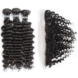 3 Paquets de Tissage + Lace Frontal Deep Wave 13x4