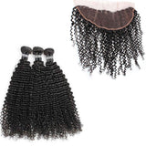 3 Paquets de Tissage + Lace Frontal Kinky Curly 13x4