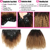 Kit Extensions à Clips Afro Curly Ombre Brun Chocolat Blond 120 gr