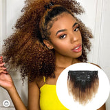 Kit Extensions à Clips Afro Curly Ombre Brun Chocolat Blond 120 gr