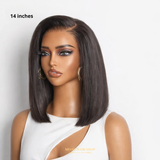 Bob Blunt Cut Lisse Sans Colle 13x4 HD Lace