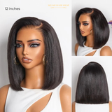 Bob Blunt Cut Lisse Sans Colle 13x4 HD Lace