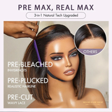 Bob Silky Brown Highlight 13x4 - Raie à Gauche Sans Colle PreMax