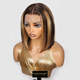 « PRÊT-À-PORTER » Bobo Wig Front Lace 4x4" Raide P4/27 Prédécoupé