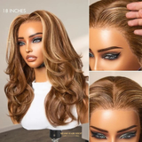 Body Wave Honey Brown Méché Blond Sans Colle 13x4 PreMax