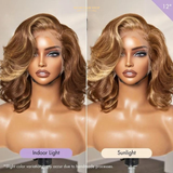 Body Wave Honey Brown Méché Blond Sans Colle 13x4 PreMax
