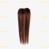 3 Paquets de Tissage + Closure Straight Chatain Méché T1B4/30#