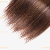 3 Paquets de Tissage + Closure Straight Chatain Méché T1B4/30#