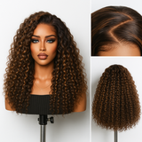 Funmi Curly 7x6 Brown Highlight - Sans Colle - Taille Unique Ajustable