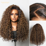 Funmi Curly 7x6 Brown Highlight - Sans Colle - Taille Unique Ajustable