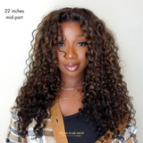 Funmi Curly 7x6 Brown Highlight - Sans Colle - Taille Unique Ajustable