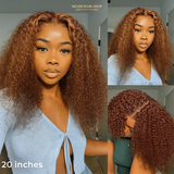 Perruque Kinky Curly Sans Colle – Brun Méché 7x6