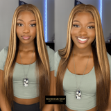 Perruque Sans Colle Lisse Chatain Méché Blond – Dentelle 7x6 HD