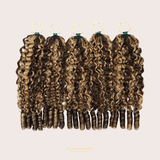Extensions Feather Weft B-Curly – Mèches fines à nouer P4 27# B-Curly