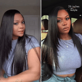 Perruque 7x6 Butterfly Cut Yaki Straight - Sans Colle - Taille Unique Ajustable