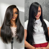Perruque 7x6 Butterfly Cut Yaki Straight - Sans Colle - Taille Unique Ajustable