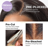 Perruque 7x6 Butterfly Cut Yaki Straight - Sans Colle - Taille Unique Ajustable