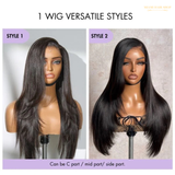 Perruque 7x6 Butterfly Cut Yaki Straight - Sans Colle - Taille Unique Ajustable