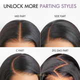 Perruque 7x6 Butterfly Cut Yaki Straight - Sans Colle - Taille Unique Ajustable