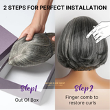 Bob-Perücke mit Farbverlauf „Salt & Pepper“ ohne Kleber