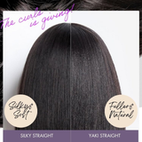 Perruque Bob Yaki à Frange – Brown Highlight Sans Colle