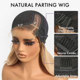 Perruque Courte Ondulée Sans Colle – Coupe Dégradée Brun Méché