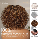 Perruque Deep Curly Sans Colle – 5x5 Closure Brown Highlight
