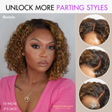 Perruque Deep Curly Sans Colle – 5x5 Closure Brown Highlight
