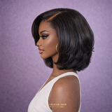 Perruque Layered Bob Raie à Gauche Sans Colle 10" | 26 cm