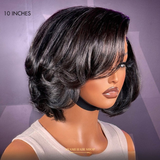 Perruque Layered Bob Raie à Gauche Sans Colle 10" | 26 cm