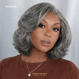 Perruque Sel & Poivre Bob Dégradé - Sans Colle