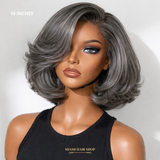 Perruque Sel & Poivre Bob Dégradé - Sans Colle