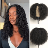 Perruque V-Part Kinky Curly Brun Foncé