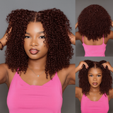 Perruque Kinky Curly Reddish Brown Sans Colle – 7x6 HD Lace