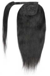 Queue de cheval Ponytail Brun Foncé Ruban Magique Remy Hair Yaki Straight