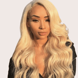 Front lace 13x4" Body Wave Blond Platine Prédécoupée