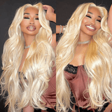 Front lace 13x4" Body Wave Blond Platine Prédécoupée