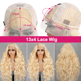 Front lace 13x4" Body Wave Blond Platine Prédécoupée