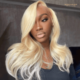 Front lace 13x4" Raide Blond Platine Prédécoupée