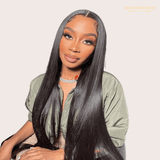 Front lace 13x4" Raide Brun Foncé