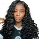 Front lace 13x6" Deep Wave Brun Foncé