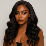 Front lace 13x6" Loose Wave Brun Foncé