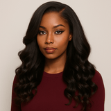 Front lace 13x6" Loose Wave Brun Foncé