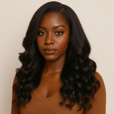 Front lace 13x6" Loose Wave Brun Foncé